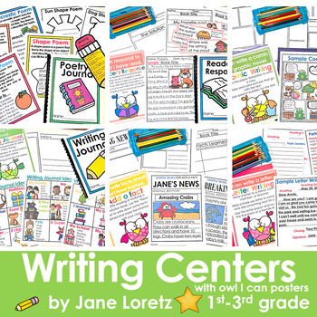 Preview of 2nd grade Writing Centers  First grade and Third grade