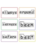 2nd grade dolch sight words with word shape outlines