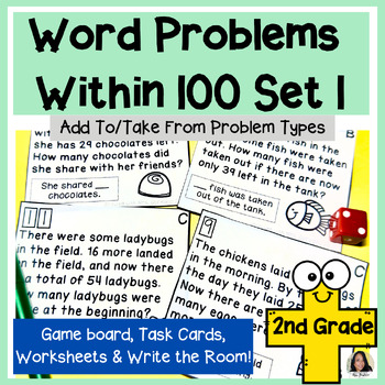 Preview of 2nd grade word problems within 100 activities, games, worksheets set 1 | 2.OA.1