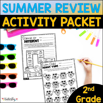 Preview of 2nd to 3rd Grade Summer School Morning Work Packet Tutoring + Fun Worksheets