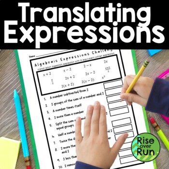 Preview of Translating Algebraic Expressions to Written Expressions Practice Worksheet