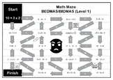 3x Mazes! Number - Order of Operations BEDMAS BIDMAS