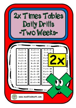 Preview of 2x Times Table Daily Drills