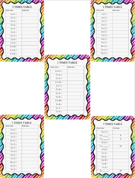 Preview of 2x times table speed time (start time and end time)