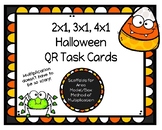 2x1, 3x1, 4x1 Area Model/Box Model QR Task Cards (Halloween)