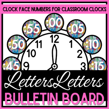 Preview of 3 1/2" Circle Clock Numbers - Letters Letters Watercolor
