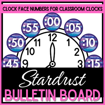 Preview of 3 1/2" Circle Clock Numbers - Stardust Watercolor