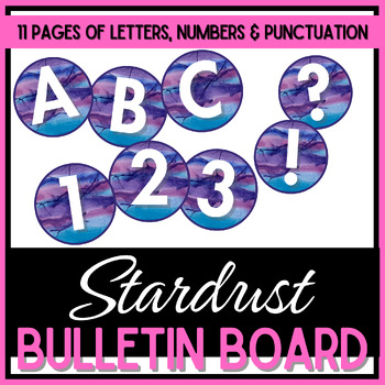Preview of 3 1/2" Circle Letters, Numbers, & Punctuation - Stardust Watercolor