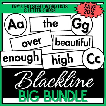 Preview of 3 1/2" Circle Word Wall Letter Headings & Fry's Sight Words Blackline BIG BUNDLE