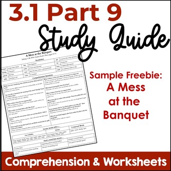 Preview of Substep 3.1 Reading System Part 9 Study Guide: A Mess at the Banquet