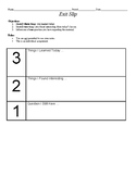 3-2-1 Exit Slip Template (Formative Assessment)