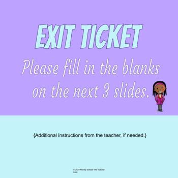 3-2-1 Exit Ticket Digital/Editable by Mandy Sawyer - The ...