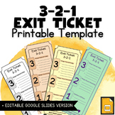 3 2 1 Exit Ticket Template