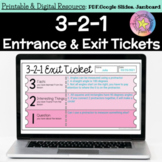 3-2-1 Exit Ticket Template & Entrance Ticket Templates (Pr