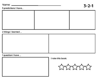 Preview of 3-2-1 Graphic Organizer for Reading