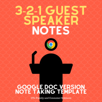 Preview of 3-2-1 Guest Speaker Notes (Google Doc version)