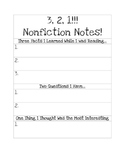 3-2-1 Nonfiction Notes