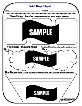 Preview of Fiction and Non-Fiction Reading Strategies: 3-2-1 Snippets (Summaries)