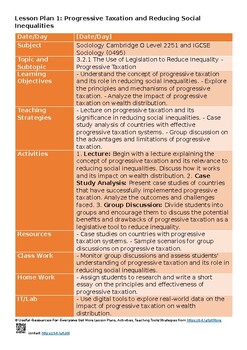 Preview of 3.2 What attempts have been made to reduce social inequalities Lesson Plans Late