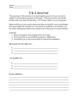 Preview of 3 & 3 Journal