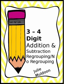 Preview of 3 & 4 digit Addition and Subtraction Pack
