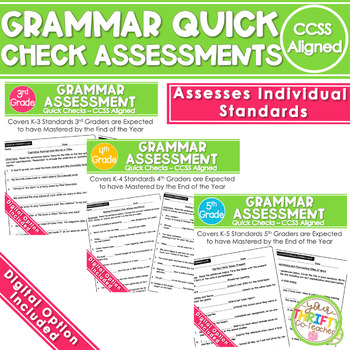 Preview of 3-5 Grade Weekly Language Grammar Assessment | Digital Grammar Distance Learning