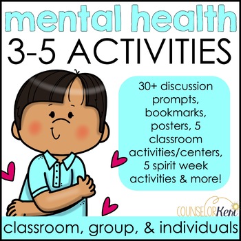 Preview of 3-5 Mental Health Awareness Activities: Mental Health Centers, Discussion & More