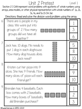 3-5 Special Education Math Curriculum UNIT 2: Division by Superheroes ...