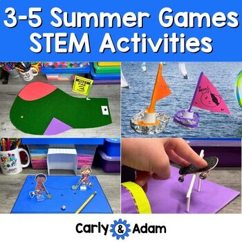 Preview of 3-5 Summer Games 2024 STEM Activities and Challenges Third, Fourth, Fifth Grade