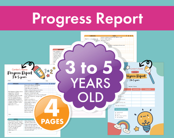 Preview of 3-5 Year Old Progress Report - Developmental Milestones and the EYLF/NQS Fillabl