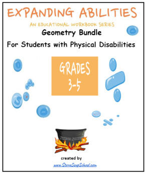 Preview of 3- 5th Grades CCS: Geometry Math Bundle for Students w/ Physical Challenges