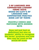 AP Language and Composition Literary Terms Tests with Answer Keys