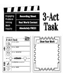3-Act Task Record Sheet (FREE)