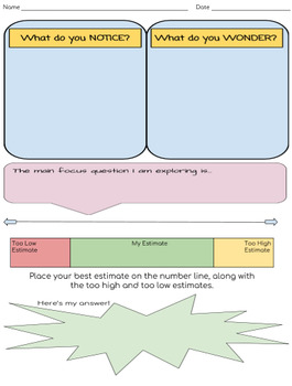 Preview of 3 Act Task Recording Sheet