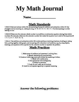 Preview of 3 Addend Math Journal