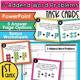 3 Addend Word Problem Task Cards for First Grade | 1st Gra