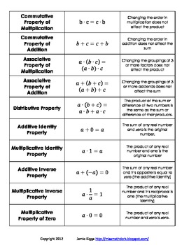 3 Algebraic Property Activities Bundle by MissMathDork | TpT