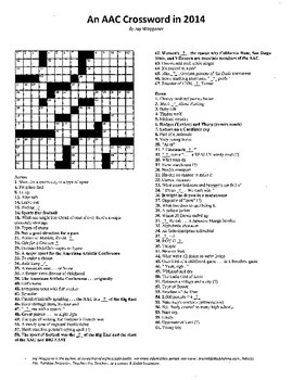 3 American Athletic Conference Puzzles Math Essay Crossword Word Search