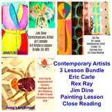 3 Art Lessons Bundle Eric CArle Rex Ray Jim Dine ELA Close