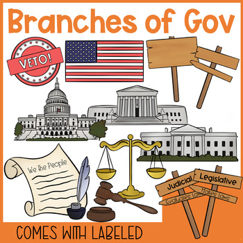 Preview of 3 Branches of Government Clip Art | Judicial, Legislative, Executive