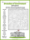 3 BRANCHES OF THE US / AMERICAN GOVERNMENT Word Search Puz