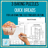 3 Baking Puzzles QUICK BREADS Worksheets Puzzles Busy Work