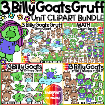 Preview of 3 Billy Goats Gruff Unit Clipart Bundle | Fairy Tale Clipart