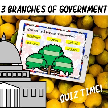Preview of 3 Branches Of Government Interactive Quiz *Distance Learning*