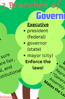 Preview of 3 Branches of Government Anchor Chart