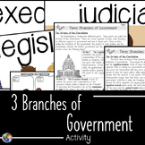 3 Branches of Government Centers and Card Sort