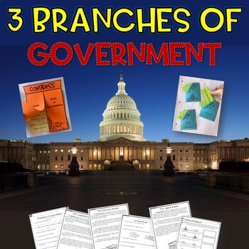 Preview of 3 Branches of Government Pack- Legislative, Executive, Judicial, Checks and Bal