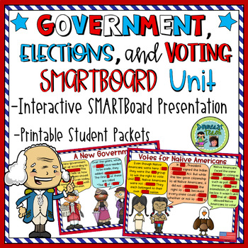 Preview of Branches of Government, Voting, and Elections SMARTBoard Unit