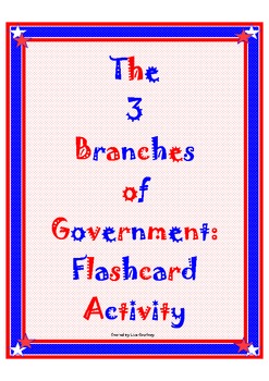 Preview of 3 Branches of Government - Social Studies - Flashcard Activity