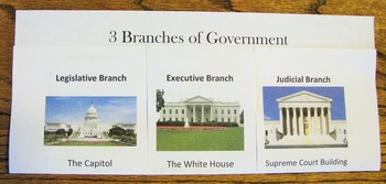 3 Branches of Government Study Guide Foldable by Learning is the Game